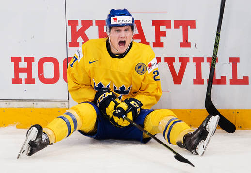 Sveriges Anton Karlsson skriker