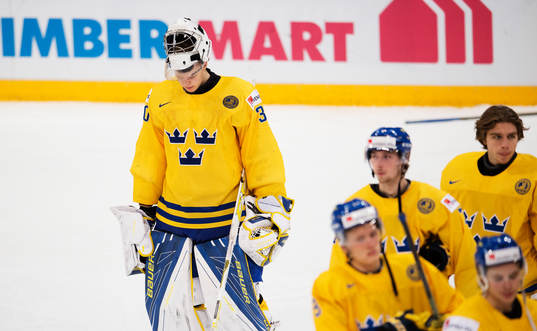 Sveriges målvakt Linus Söderström deppar