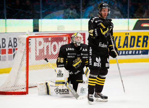s målvakt Robin Rahm och Fredrik Hynning