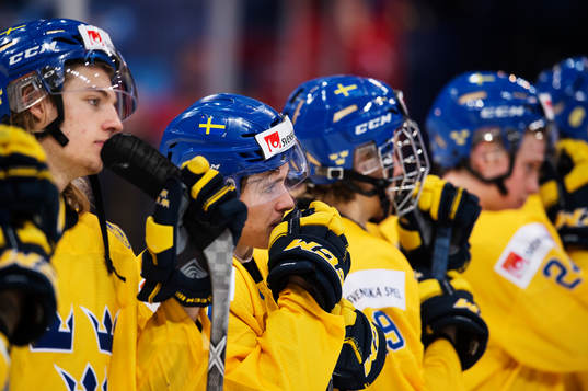Sveriges William Lagesson och Dmytro Timashov deppar