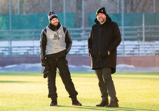 s tränare Andreas Alm och sportchef Björn Wesström