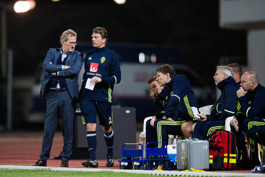 Sveriges förbundskapten Erik Hamrén och player manager