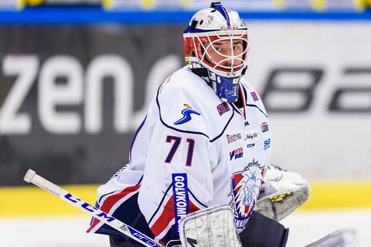 Linköpings målvakt David Rautio på uppvärmningen