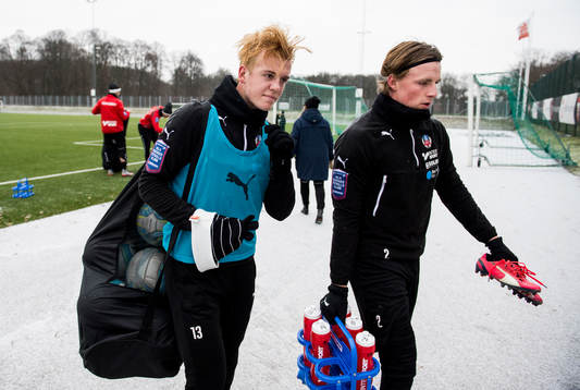Helsingborgs Alexander Achinioti Jönsson och Carl Johansson