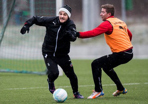 Helsingborgs Johan Mårtensson och Darijan Bojanic