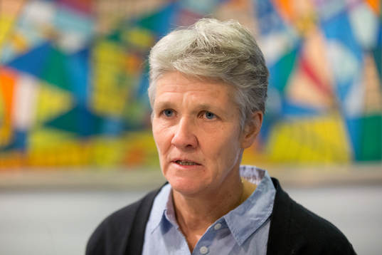 Sveriges förbundskapten i fotboll Pia Sundhage presenterar