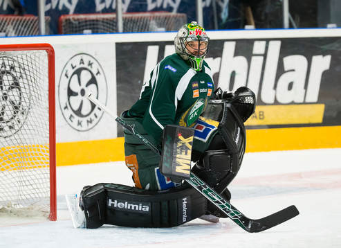 Färjestads målvakt Justin Pogge