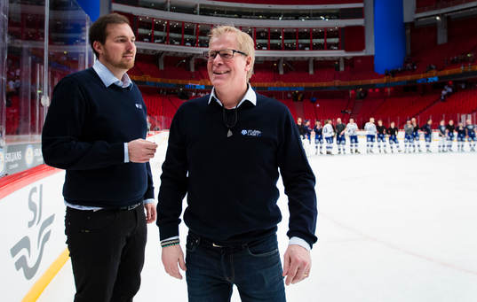 Leksands assisterande tränare Magnus Svensson  (h) och