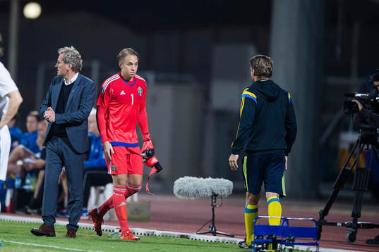 Sveriges förbundskapten Erik Hamrén och målvakt Patrik