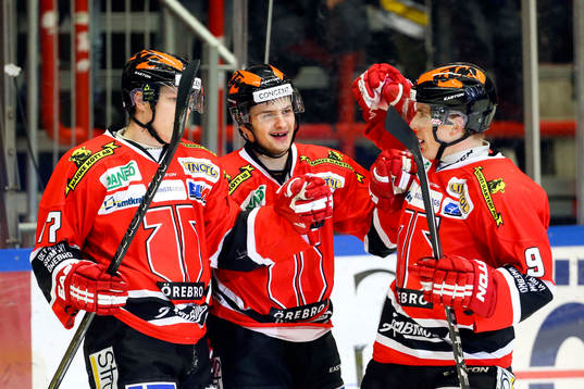 Örebros Libor Hudacek, Daniel Viksten och Joonas Jalvanti
