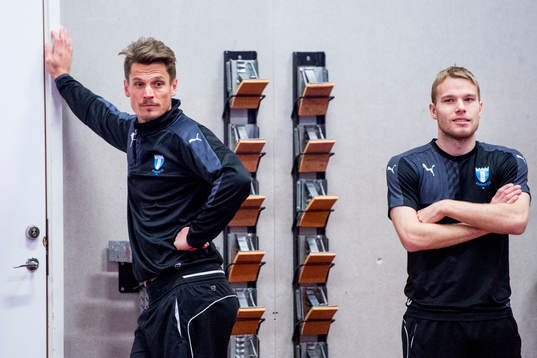 Markus Rosenberg och Oscar Lewicki när Malmö FFs spelare
