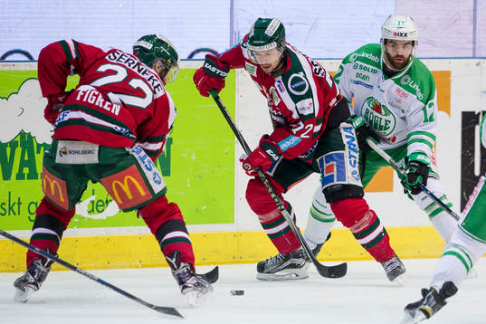 Frölundas Robin Figren och Patrik Carlsson  mot Rögles