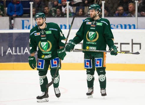 Färjestads Milan Gulas och Mikael Wikstrand