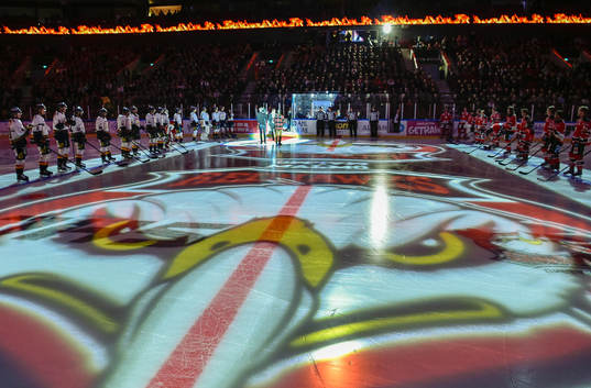 Djurgårdens och Malmö Redhawks spelare före
