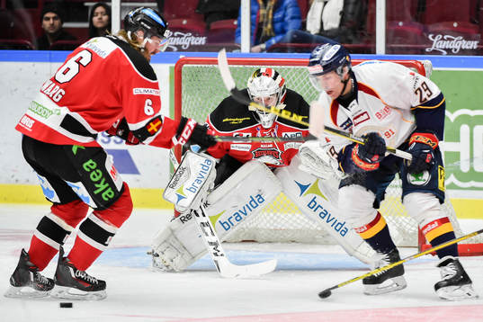 Malmö Redhawks målvakt Jonas Gunnarsson och Stefan Warg