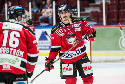 Malmö Redhawks Magnus Häggström och Peter Mueller deppar