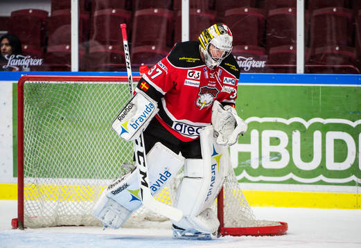 Malmö Redhawks målvakt Jonas Gunnarsson deppar