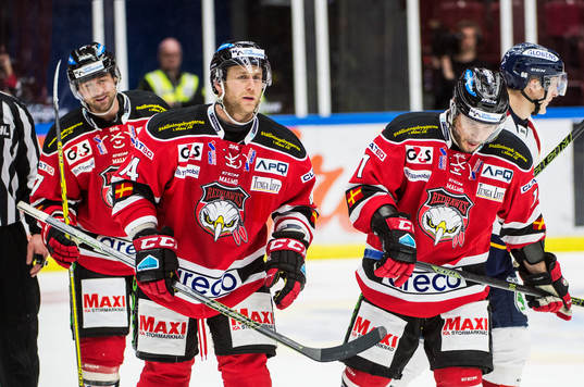 Malmö Redhawks Adam Burish, Derek Meech och Joey Tenute