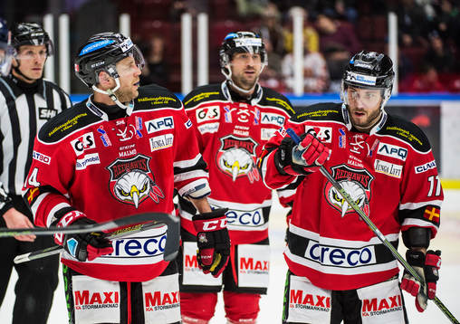 Malmö Redhawks Adam Burish, Derek Meech och Joey Tenute