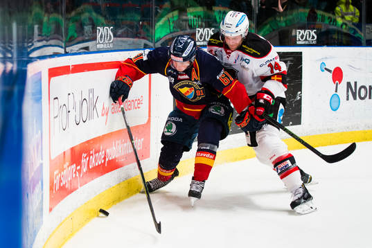 Malmö Redhawks Derek Meech och Djurgårdens Markus Ljungh