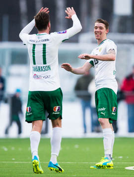 Hammarbys Arnor Smarason jublar