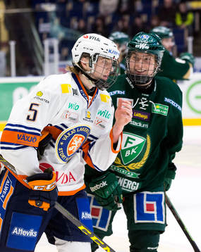 Växjös junior Linus Högberg och Färjestads junior