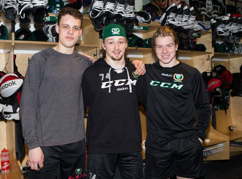 Färjestads Joel Eriksson Ek, Rasmus Asplund och Oskar