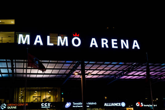 Exteriör över Malmö Arena