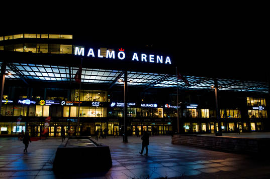 Exteriör över Malmö Arena
