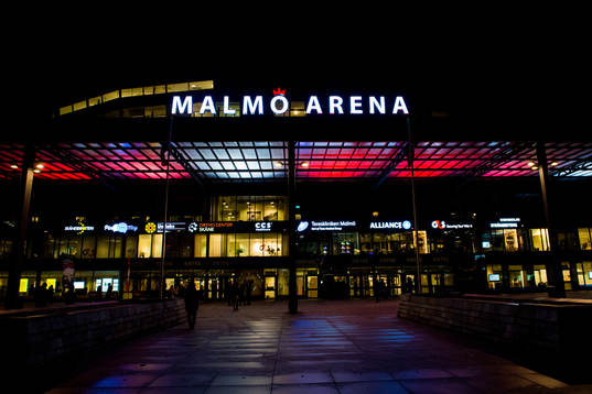 Exteriör över Malmö Arena