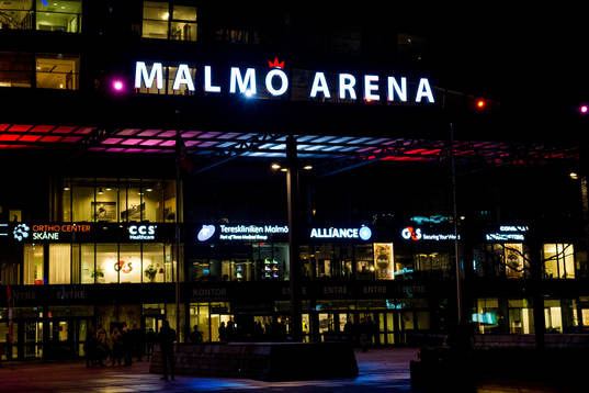 Exteriör över Malmö Arena
