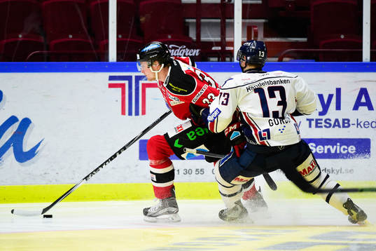 Malmö Redhawks Oliver Bohm och Linköpings Andrew Gordon