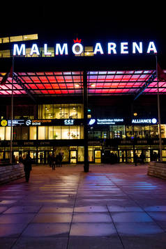 Exteriör över Malmö Arena