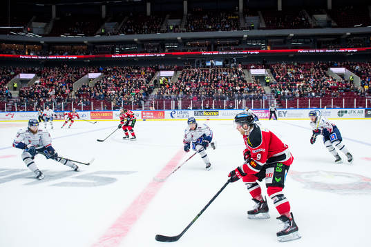 Översiktsbild över ishockeymatchen i SHL mellan Malmö