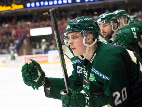 Färjestads Joel Eriksson Ek jublar