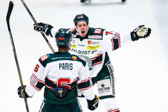 Tingsryds Eric Castonguay och Drew Paris jublar