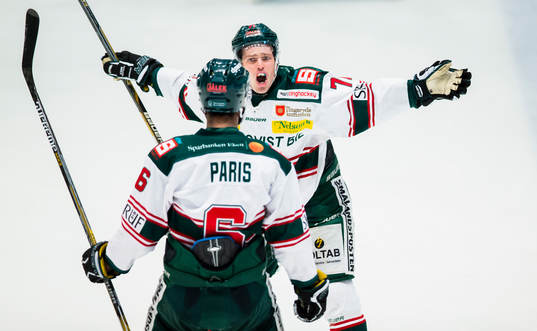 Tingsryds Eric Castonguay reagerar när Drew Paris gör 3-3