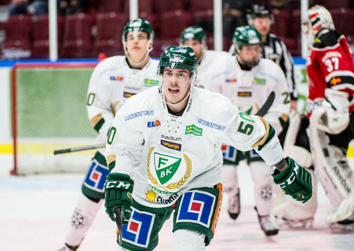 Färjestads Sebastian Erixon jublar