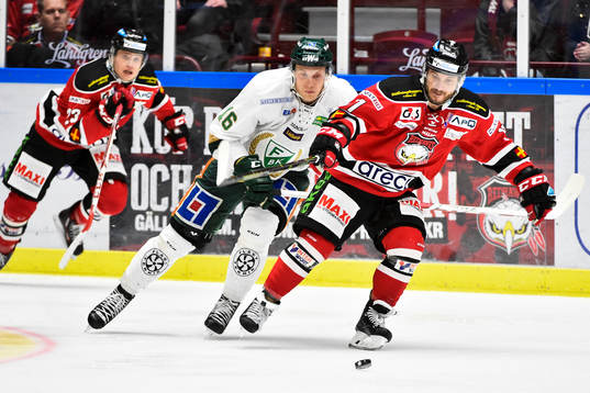 Malmö Redhawks Joey Tenute och Christoffer Forsberg och