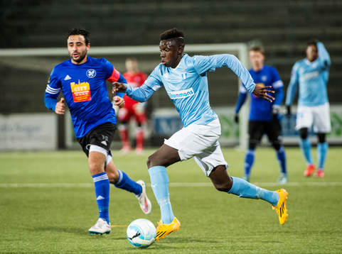 Malmös Pa Konate mot Fremad Amagers Mohammed Abdalas