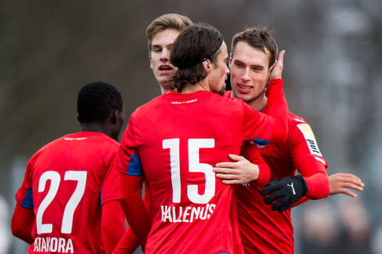 Helsingborgs spelare jublar