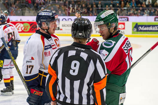 Djurgårdens Henrik Eriksson och Frölundas Anton Axelsson