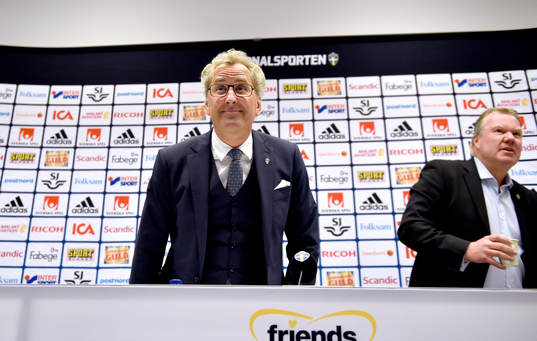 Förbundskapten Erik Hamrén och Fotbollförbundets