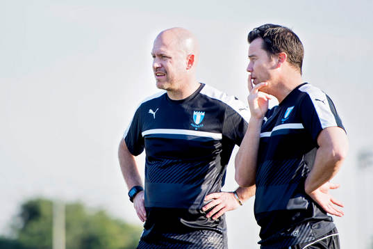 Malmö FFs assisterande tränare Olof Persson och tränaren