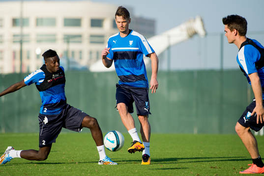 Malmö FFs Pa Konate, Markus Rosenberg och Felipe Carvalho