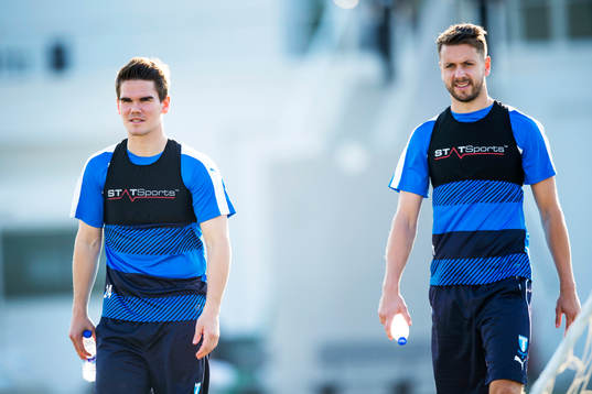 Malmö FFs Vidar Örn Kjartansson och Kári Árnason