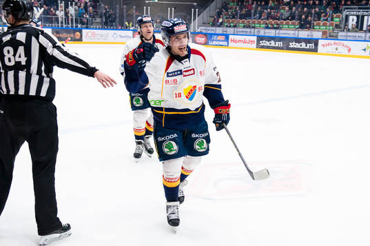 Djurgårdens Matt Anderson har gjort 1-1 och jublar