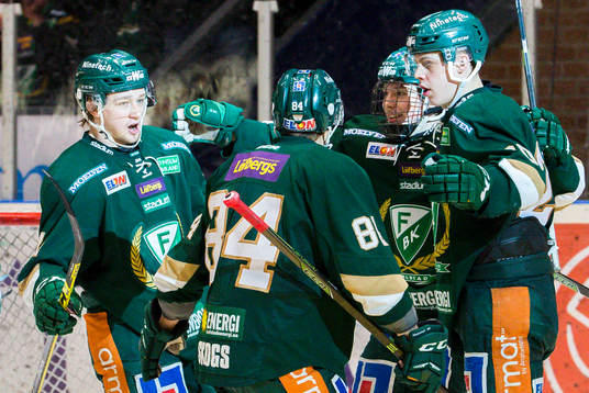 Färjestads spelare jublar