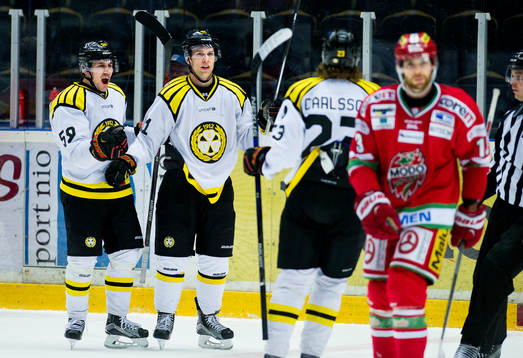 Brynäs Sebastian Enterfeldt, Greg Scott och Lucas Carlsson
