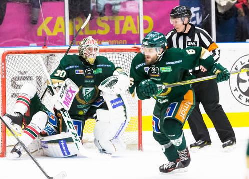 Färjestads Magnus Nygren och Mikael Wikstrand framför